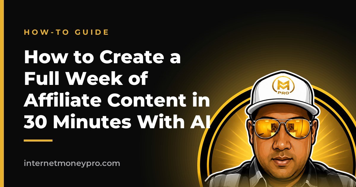 How to Create a Full Week of Affiliate Content in 30 Minutes With AI